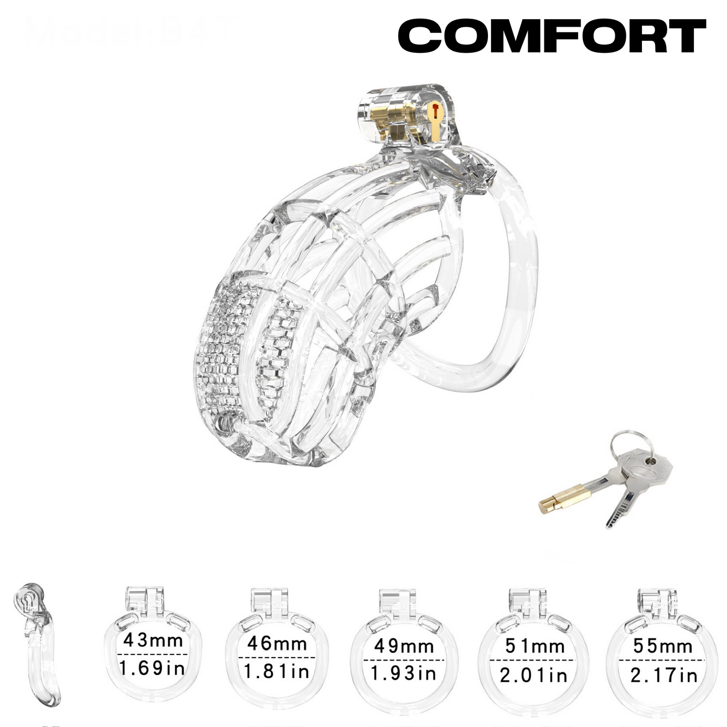 Chastity Cage Honeycomb Crystal Clear