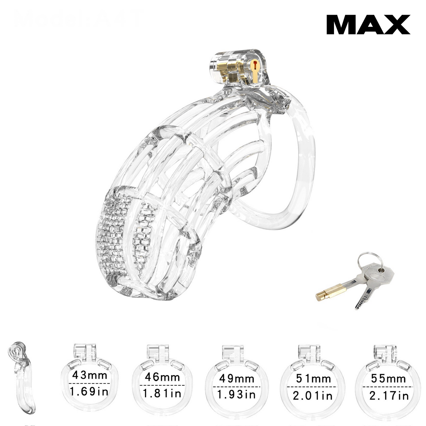 Chastity Cage Honeycomb Crystal Clear