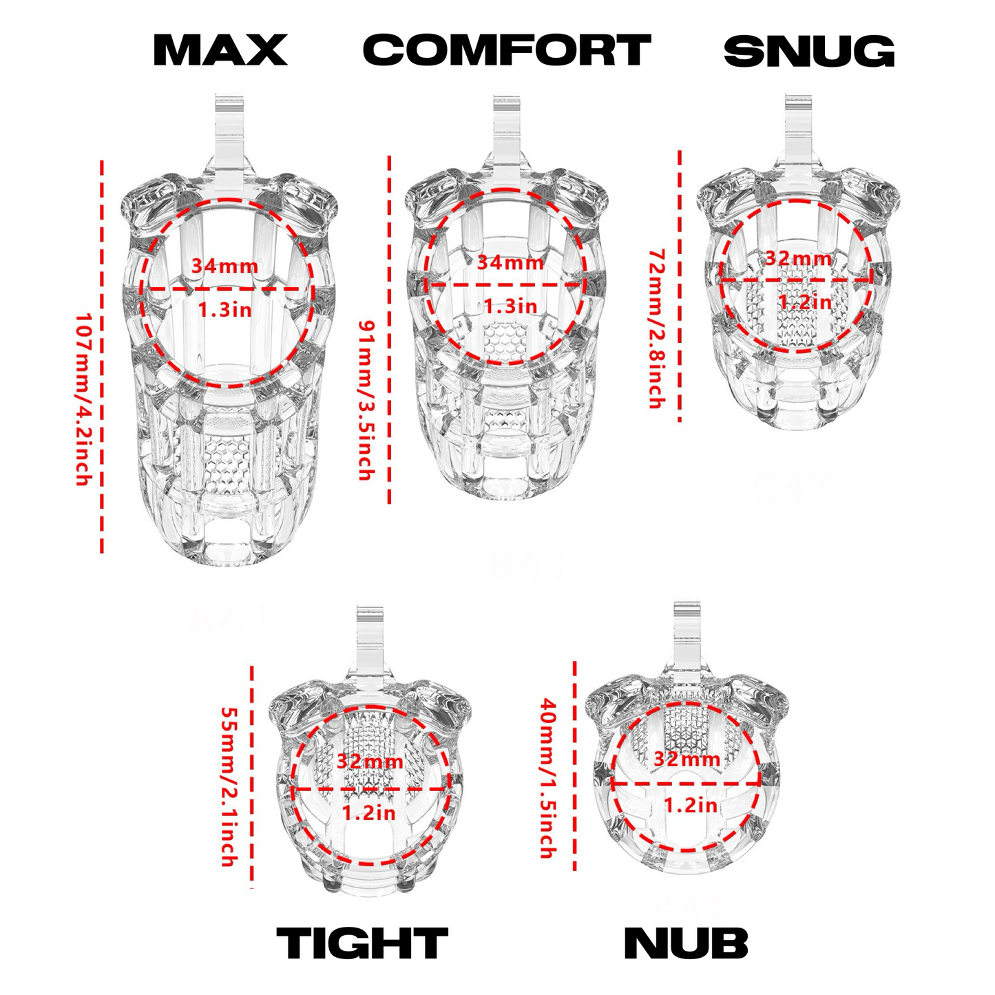 Chastity Cage Honeycomb Crystal Clear