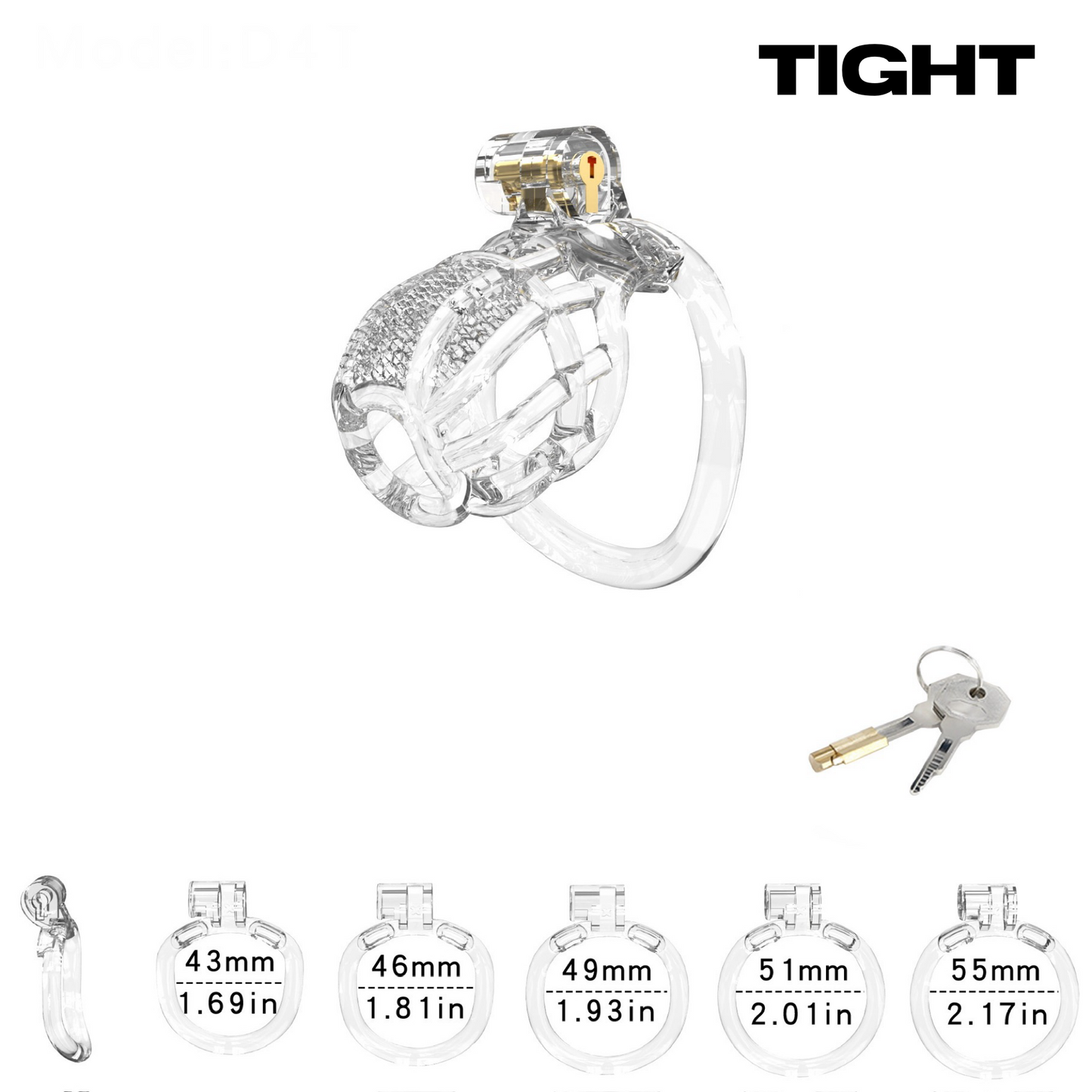 Chastity Cage Honeycomb Crystal Clear