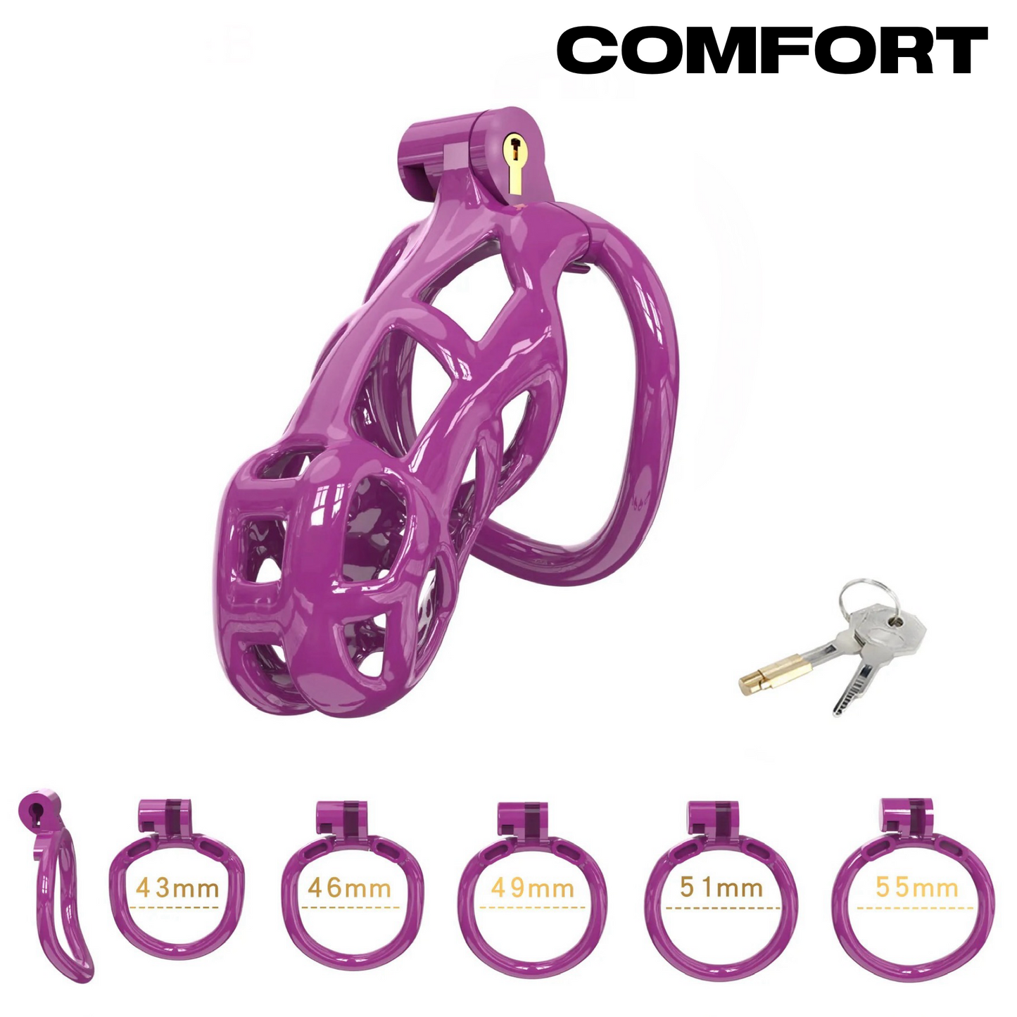 Jaula de castidad COMFORT Cobra (negro)