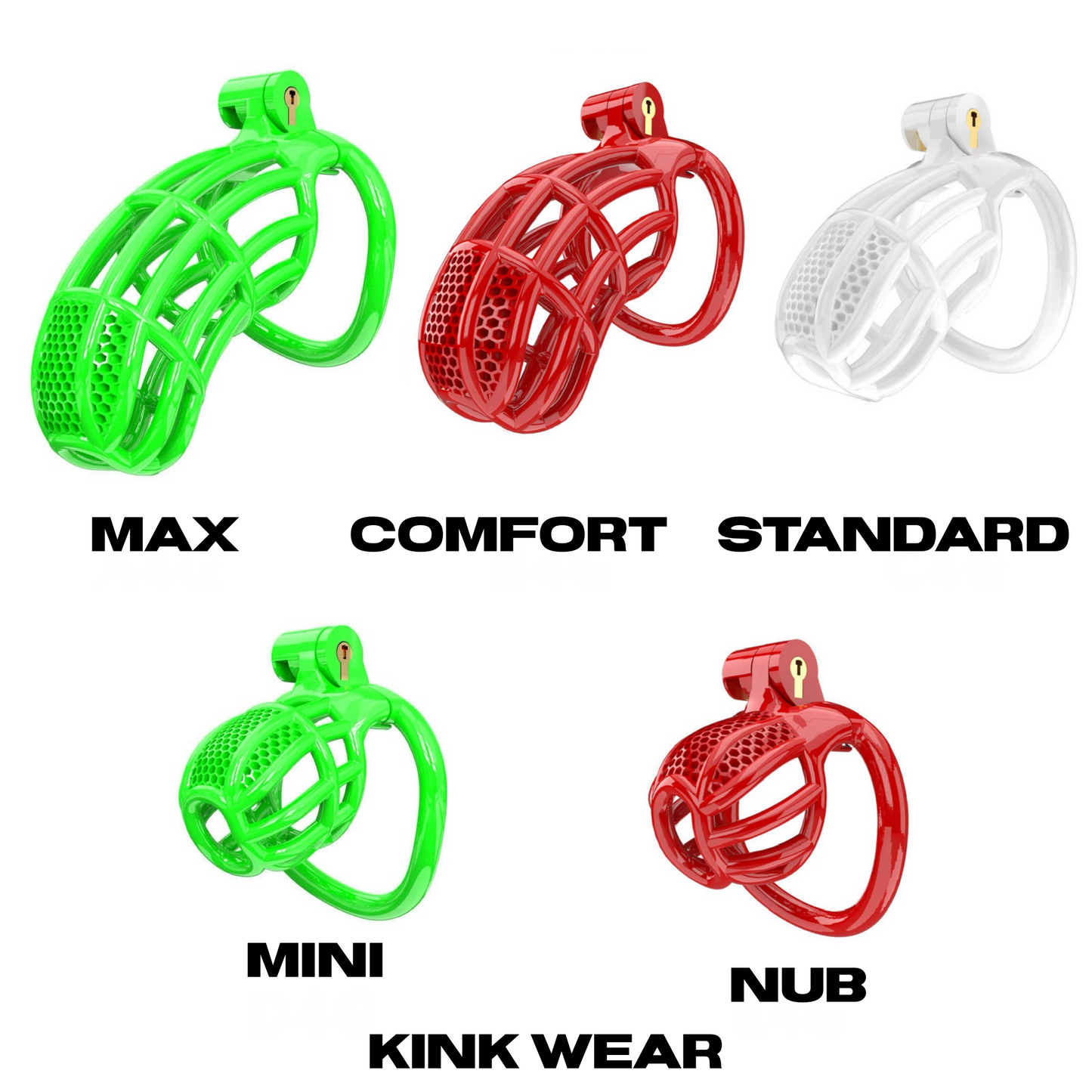 Holiday Bundle Chastity Cage Honeycomb (2 Cages+3 Belts)