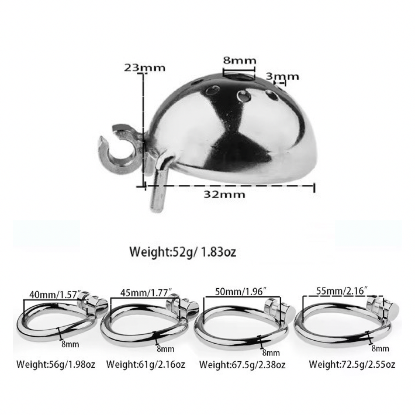 Helmet Stainless Steel Chastity Cage