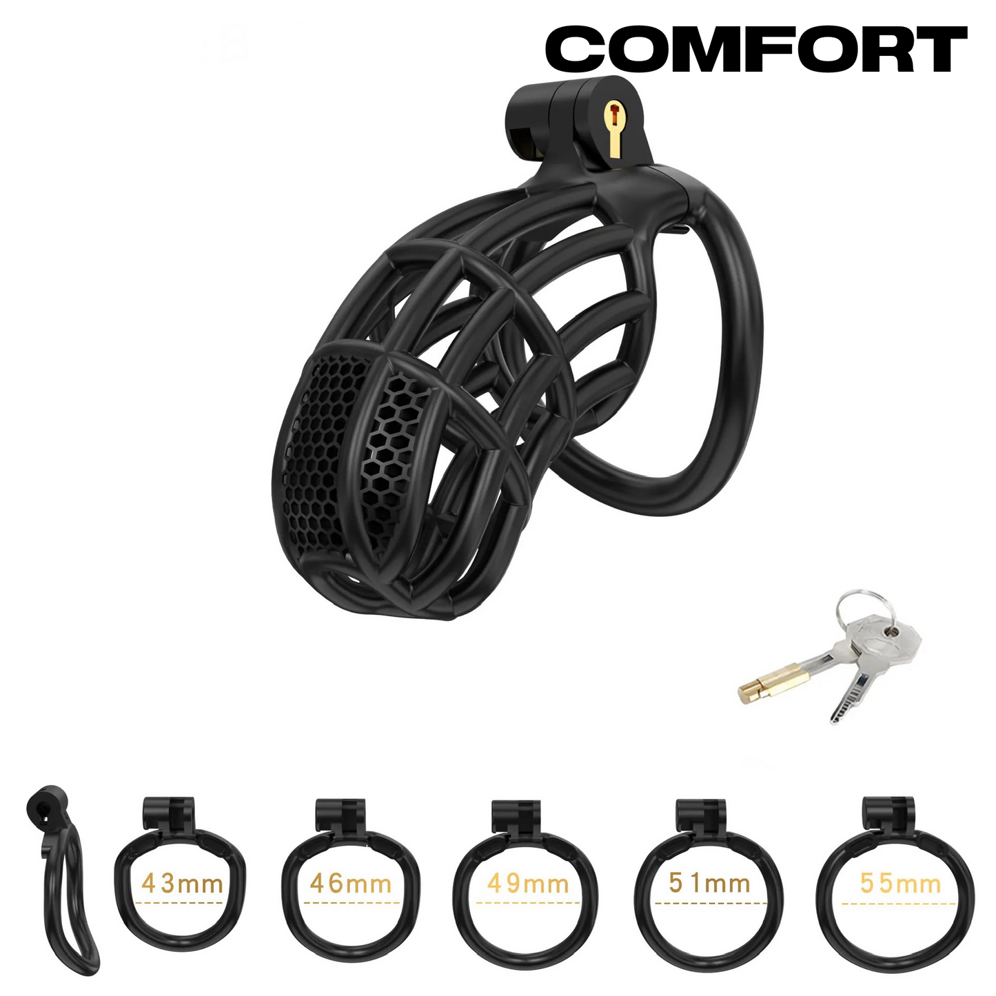 Jaula de Castidad COMFORT (Negro)