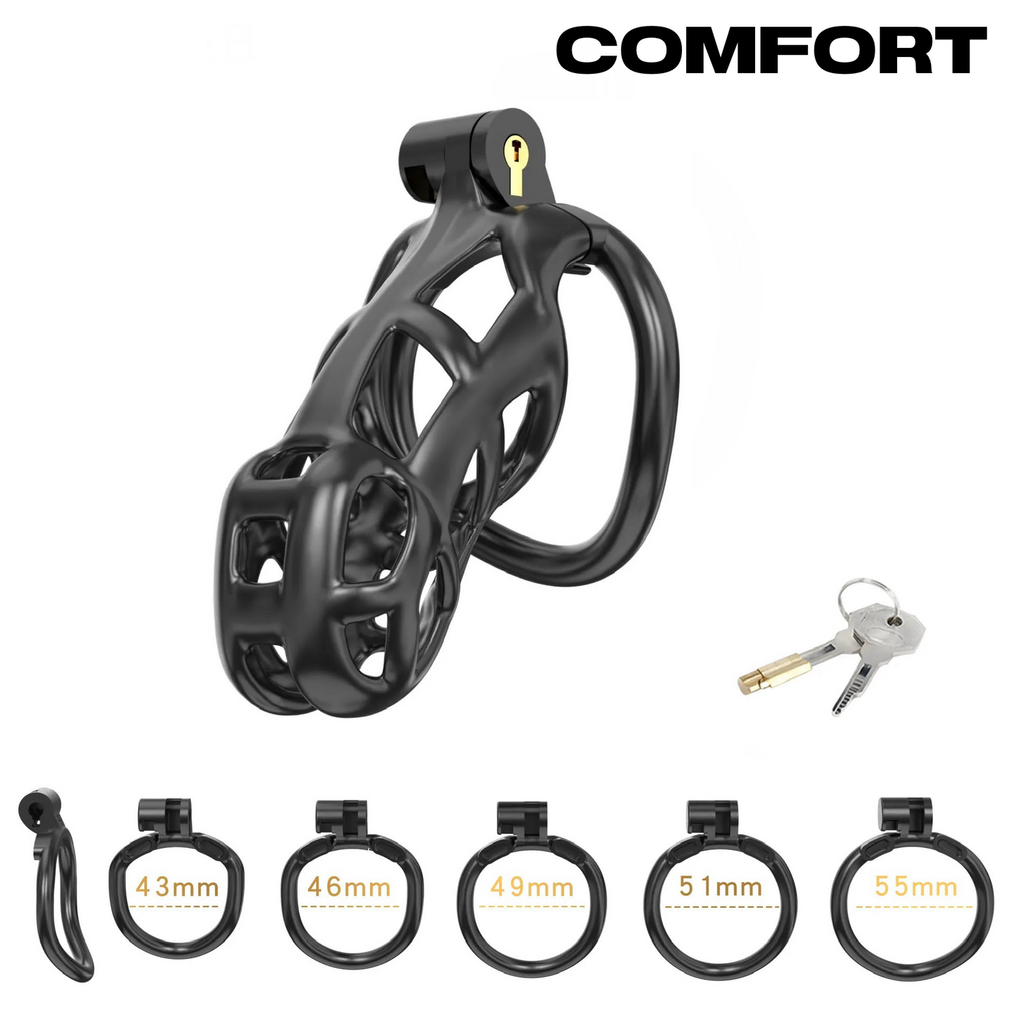 Jaula de castidad COMFORT Cobra (negro)