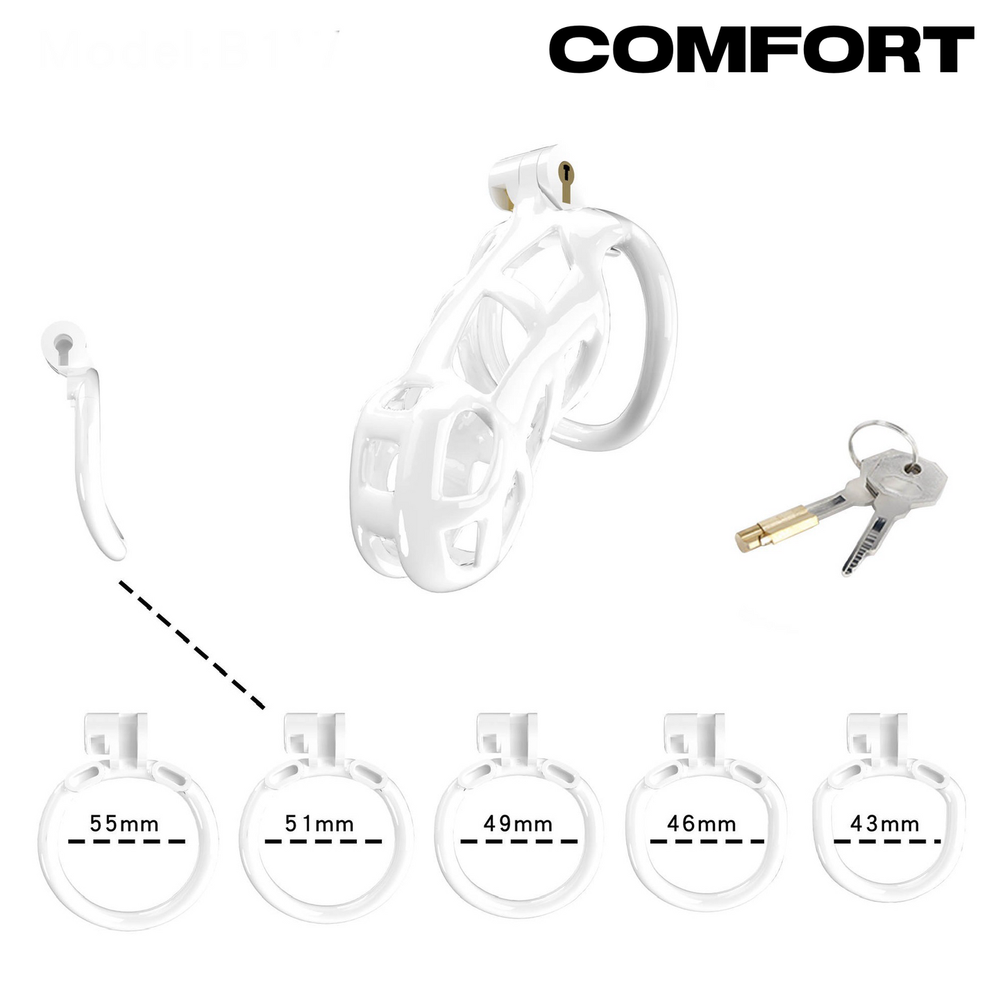 Jaula de castidad COMFORT Cobra (negro)