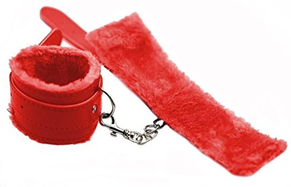 Vegan Leather Fuzzy Handcuffs Pair
