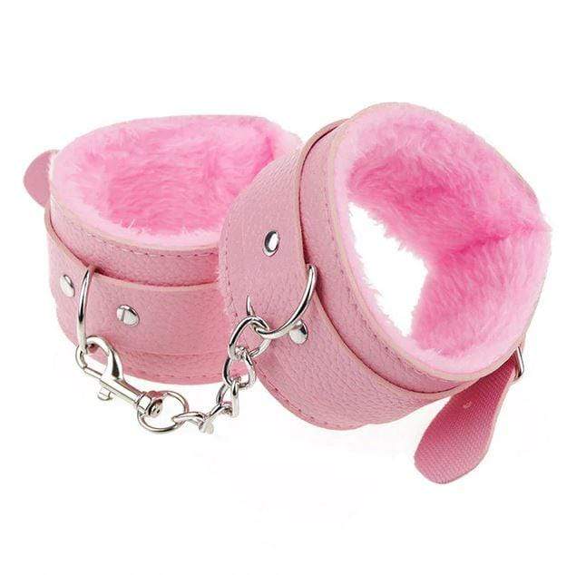 Vegan Leather Fuzzy Handcuffs Pair