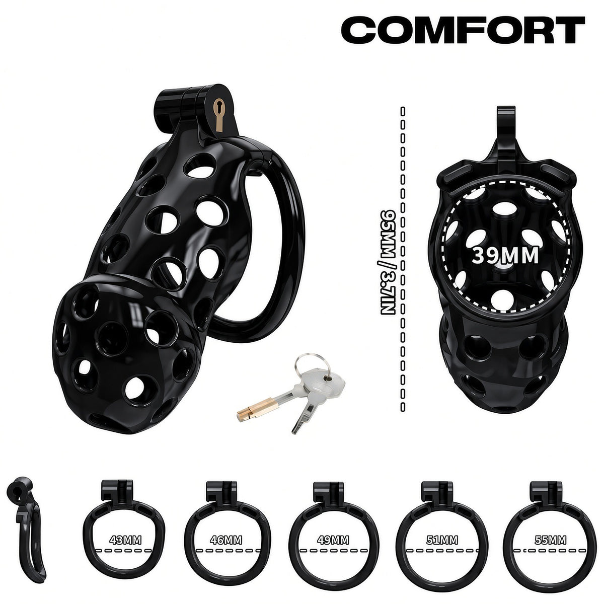 Jaula de Castidad COMFORT (Negro)