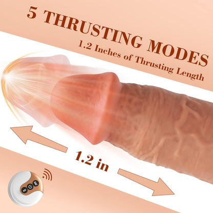 8.5” Thrusting & Vibrating Realistic Dildo