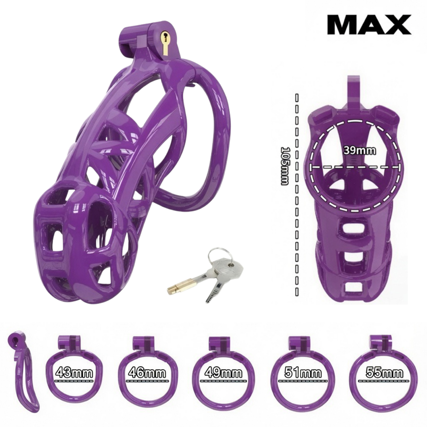 Chastity Cage Eggplant Purple