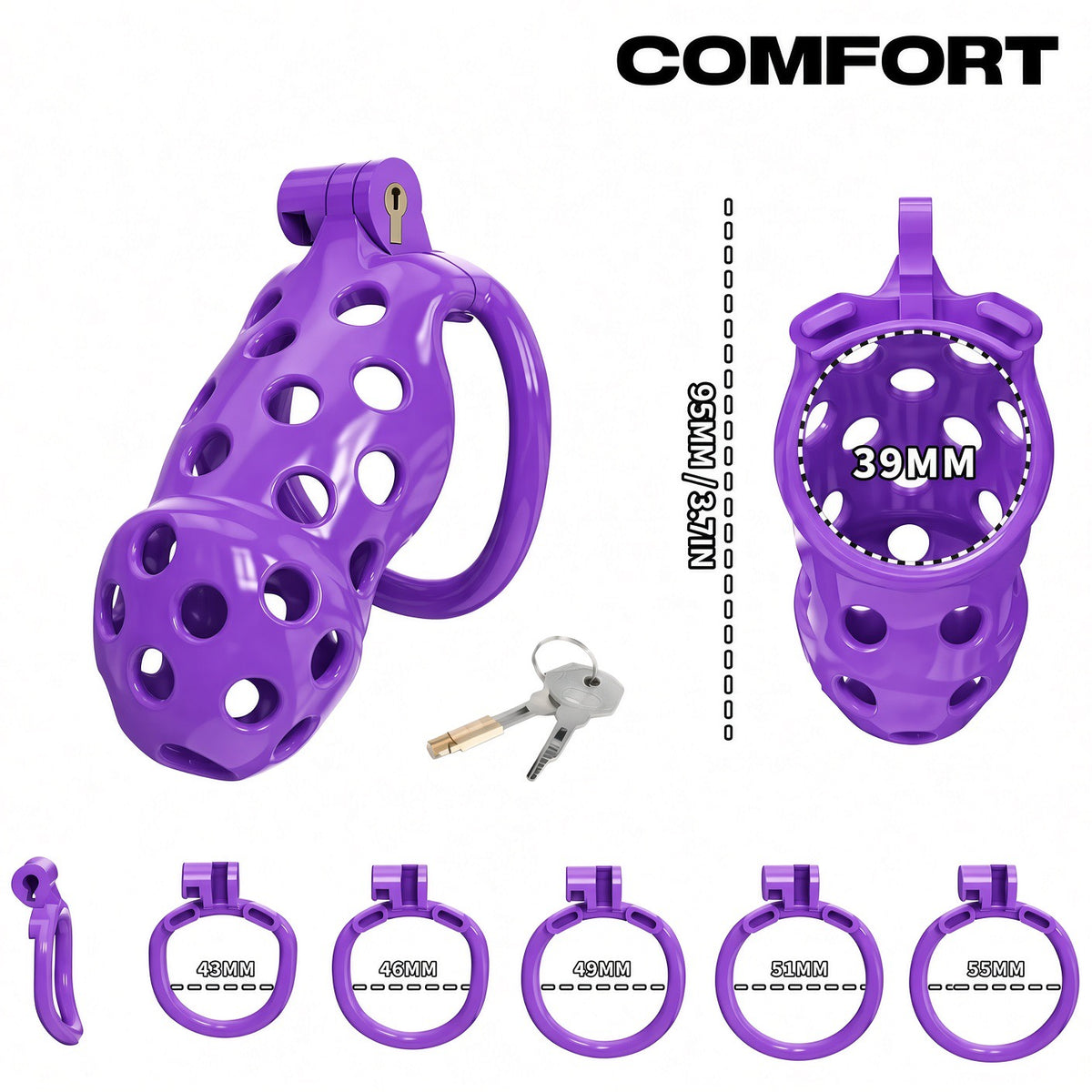 Jaula de Castidad COMFORT (Negro)