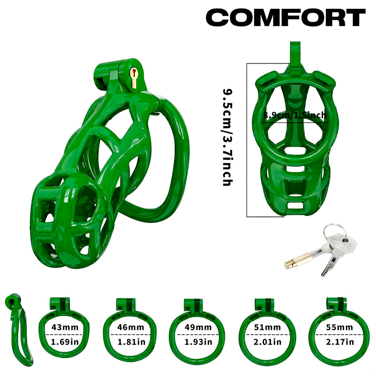 Jaula de castidad COMFORT Cobra (negro)