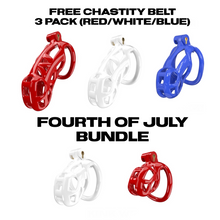 4th of July Bundle (2 Chastity Cages + 3 Belts)