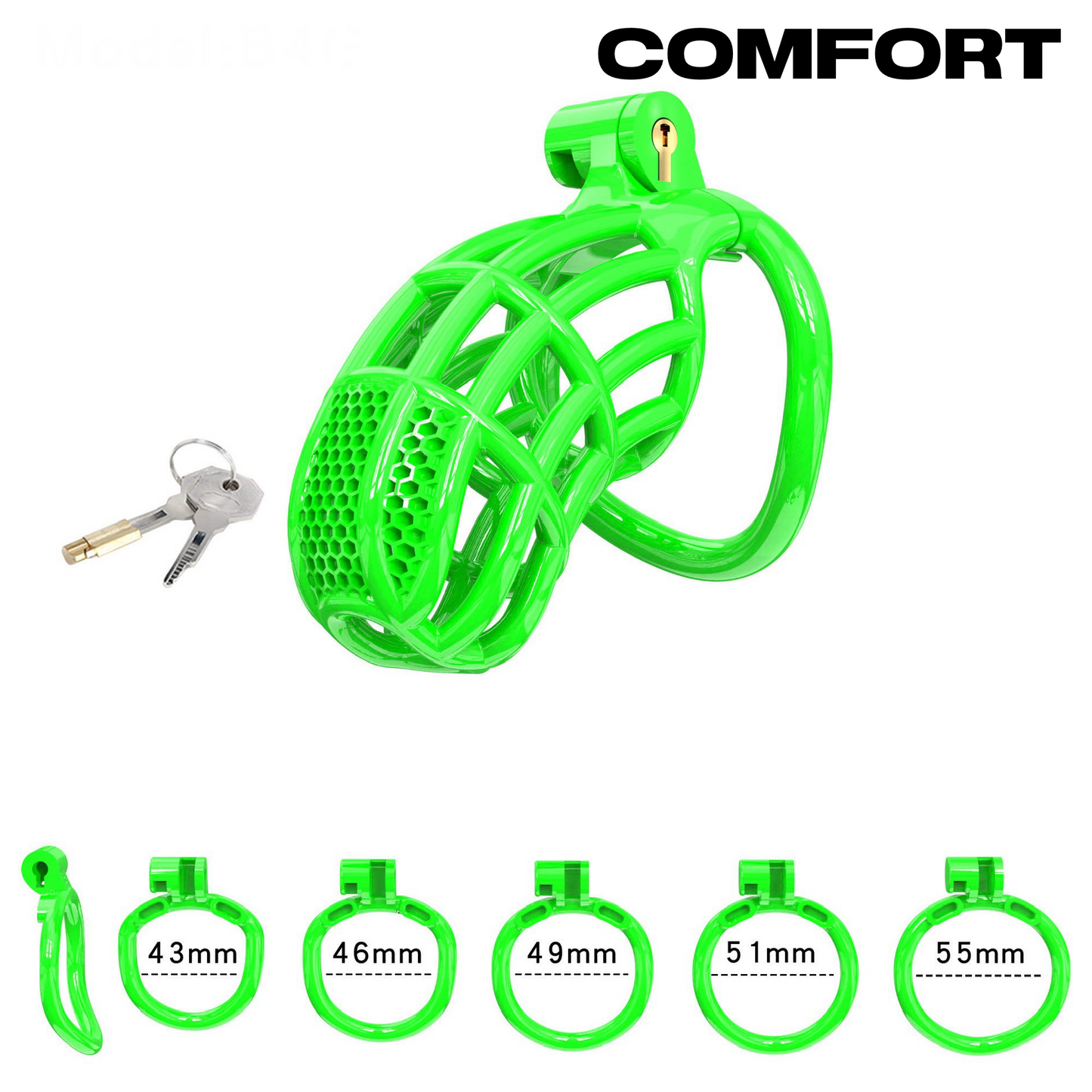 Chastity Cage Honeycomb Brat Green