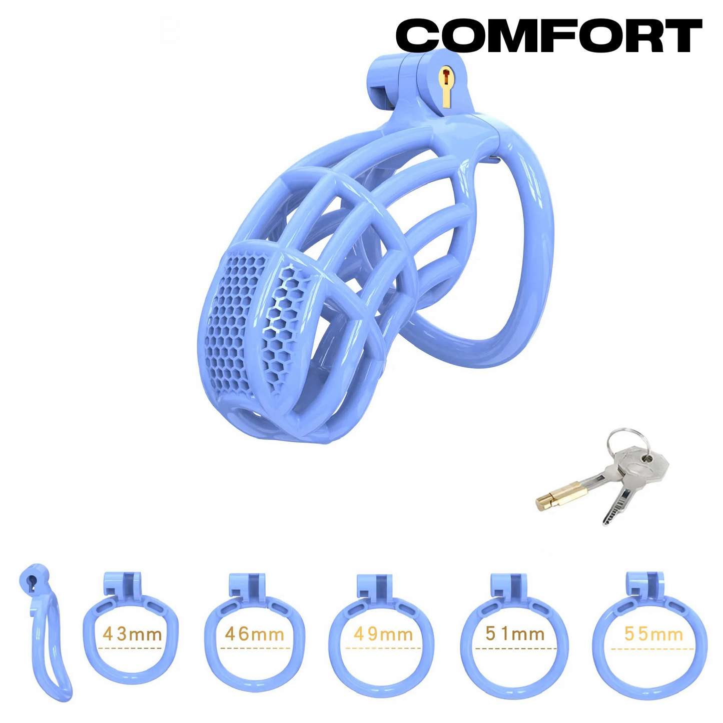 Chastity Cage Honeycomb Boi Blue