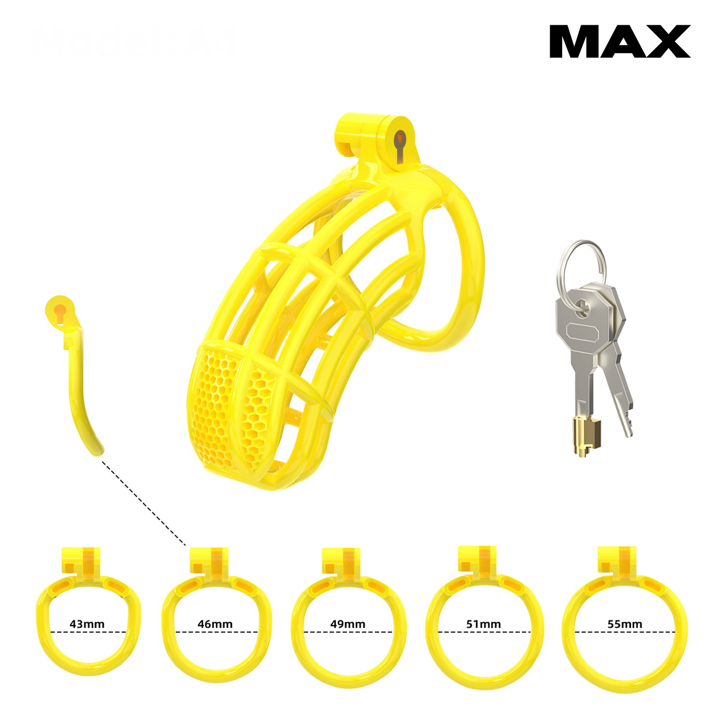 Chastity Cage Honeycomb WS Yellow