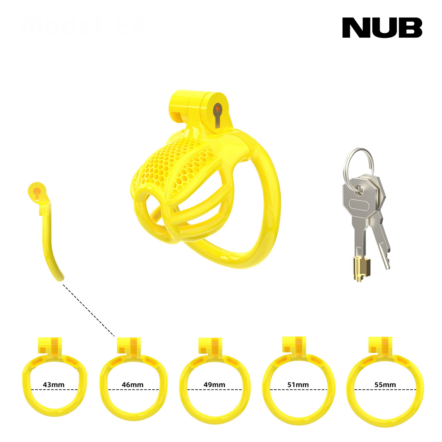 Chastity Cage Honeycomb WS Yellow