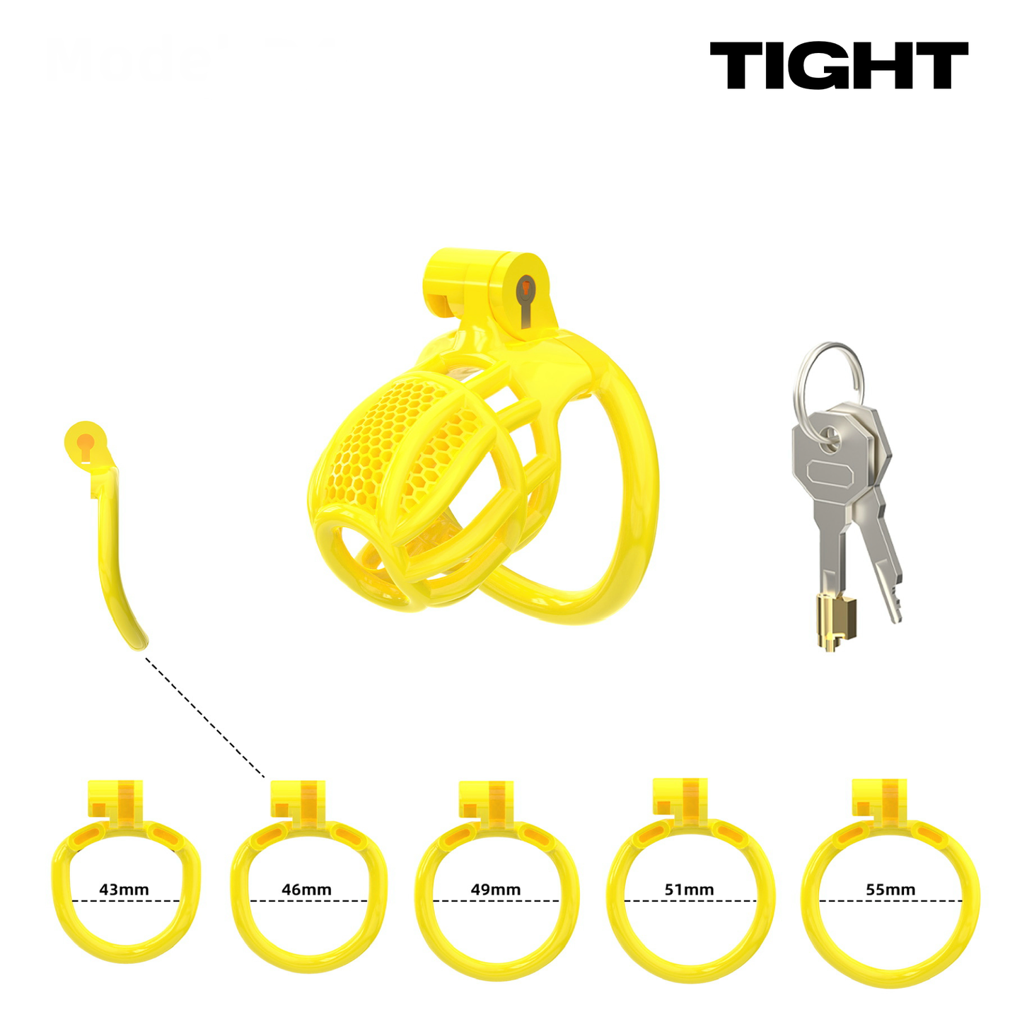 Chastity Cage Honeycomb WS Yellow