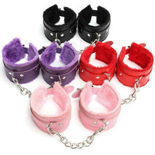 Vegan Leather Fuzzy Handcuffs Pair